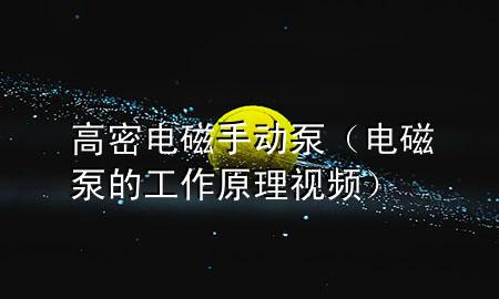 高密电磁手动泵（电磁泵的工作原理视频）