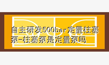 自主研发500bar定量柱塞泵-柱塞泵是定量泵吗